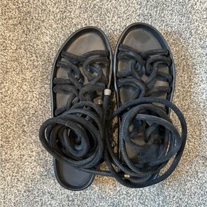 All Saints Rope Wrap Sandals